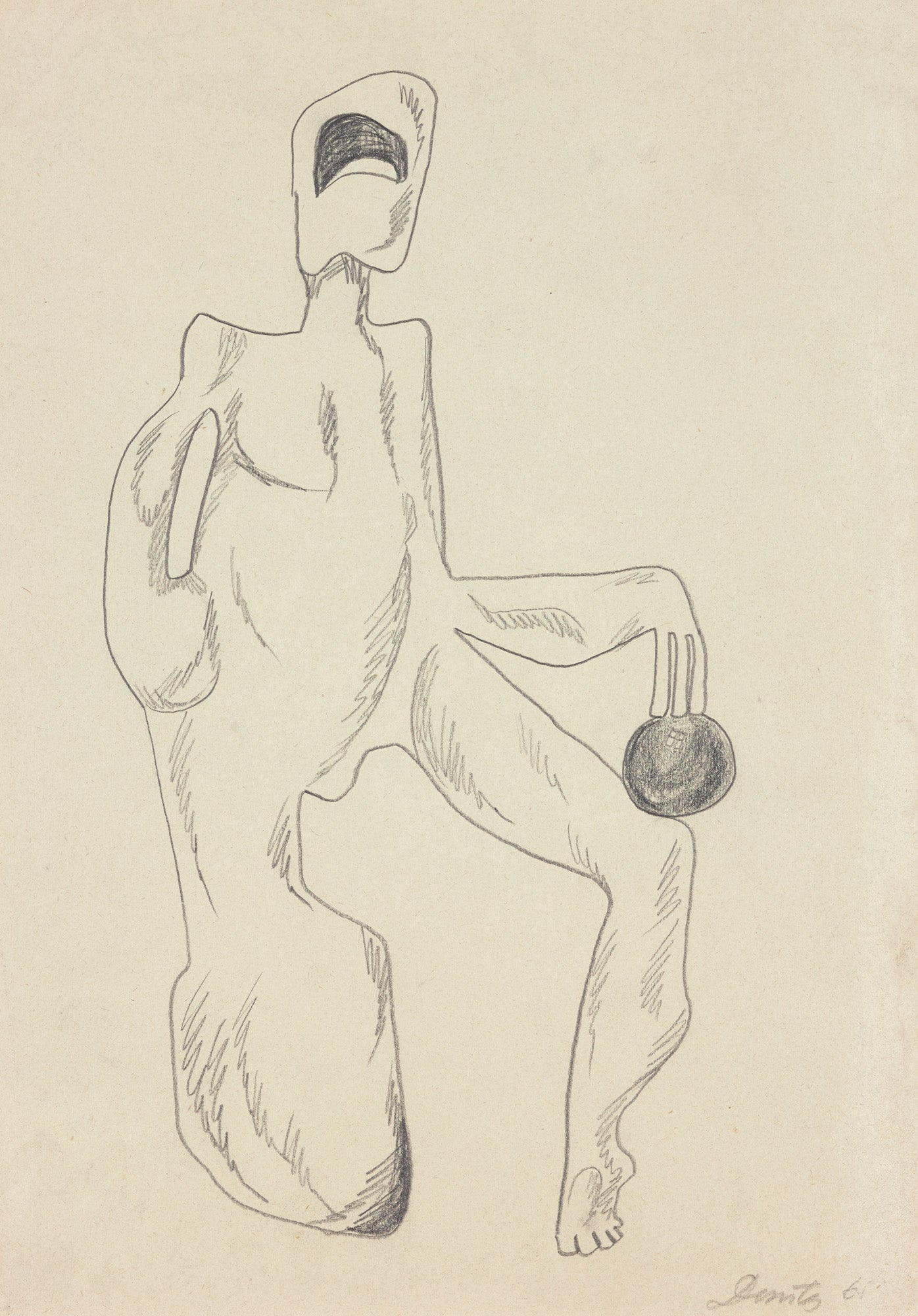 Juris Dimiters. Figure with a ball