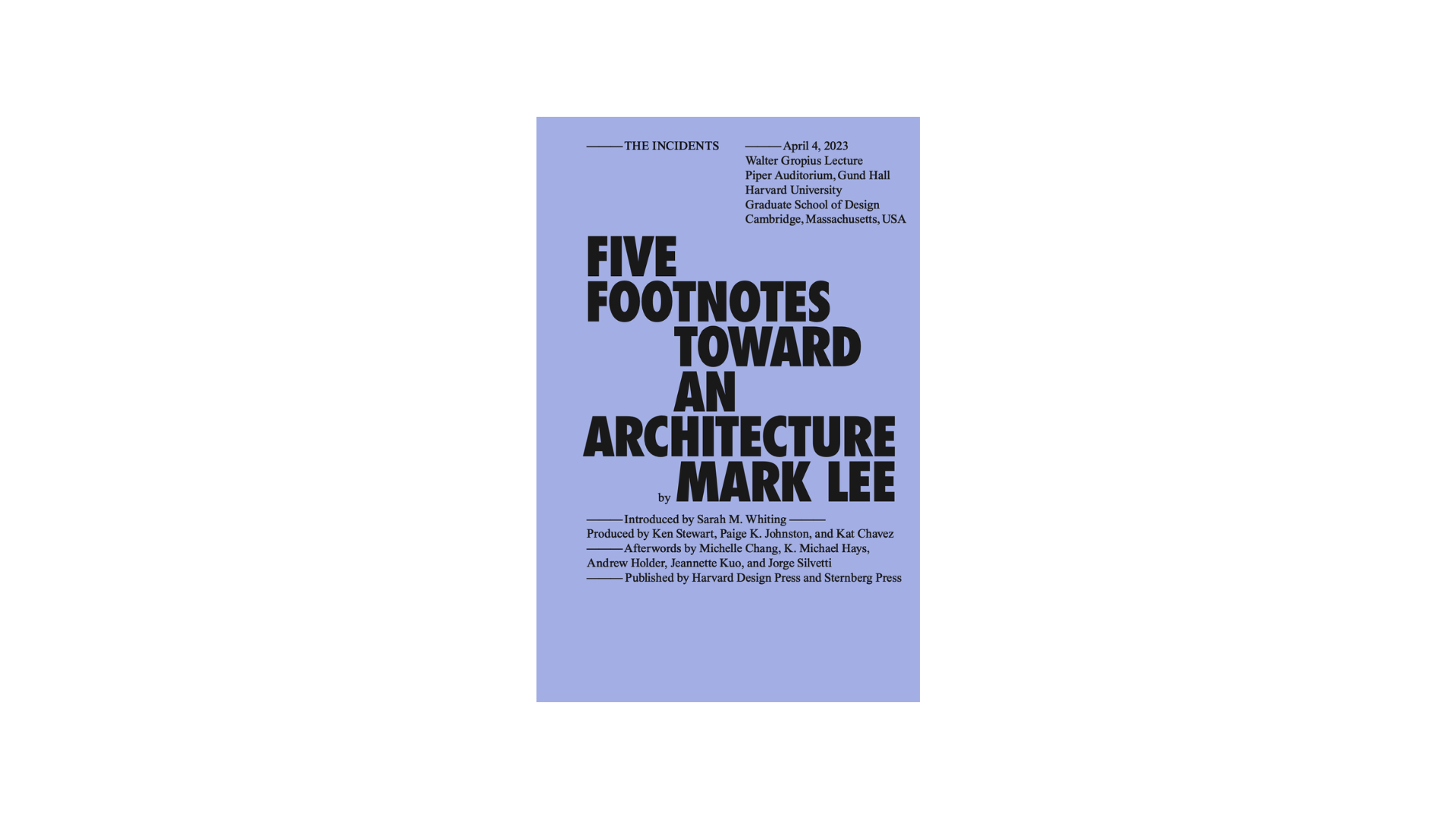 Five Footnotes Toward an Architecture