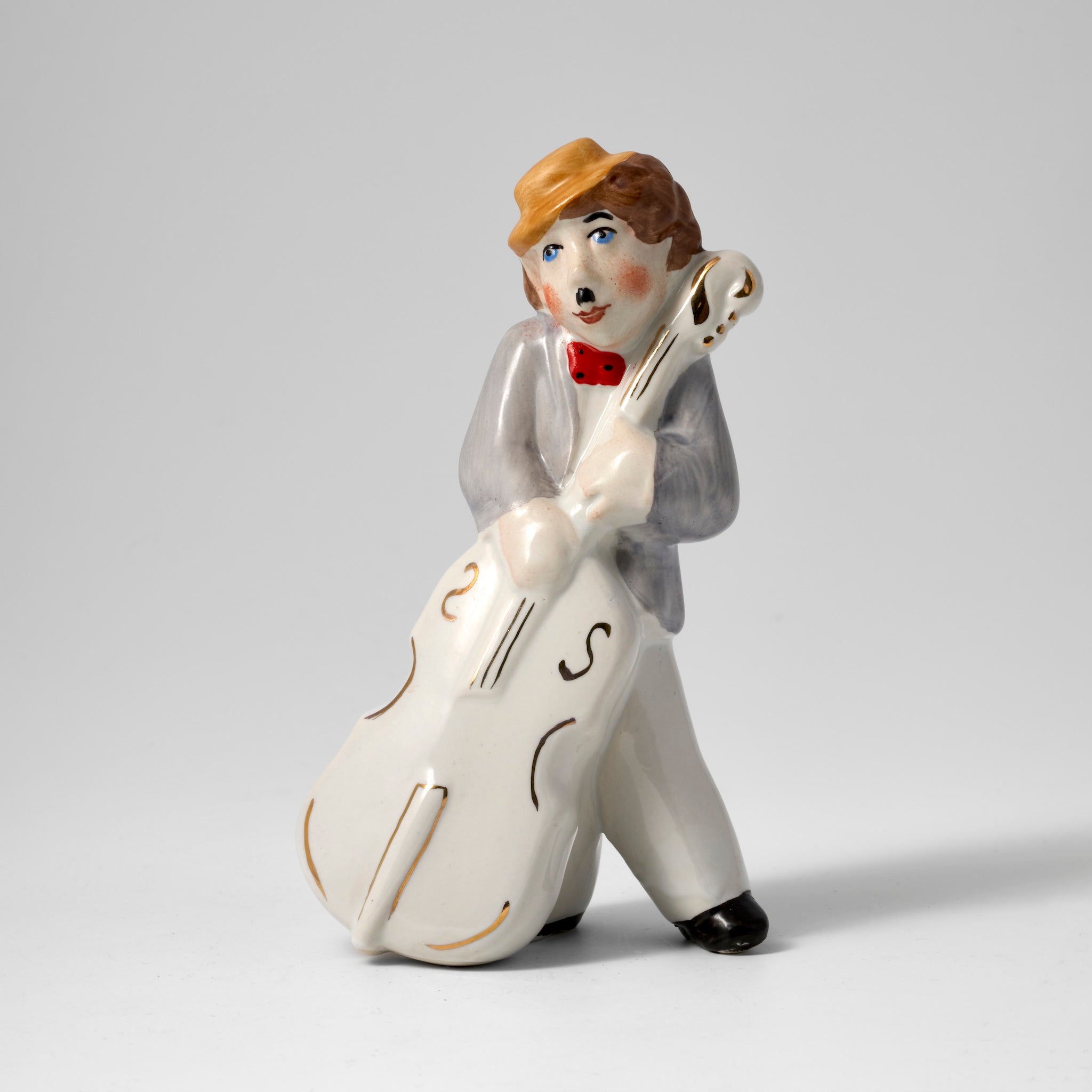 Figurine "Double Bass Player" from set "Jewish Orchestra"