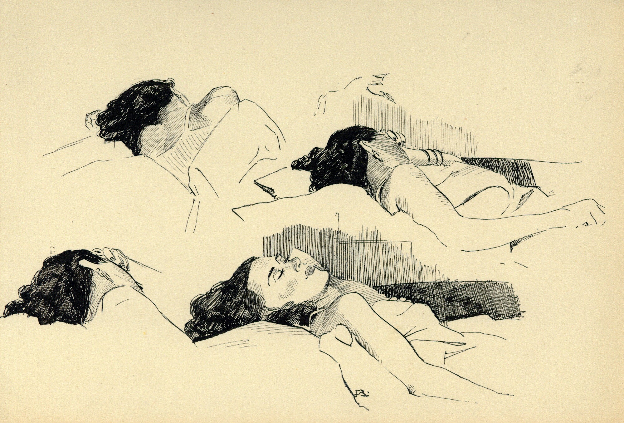 Aleksandrs Kramarevs. Sketch. Sleeping woman
