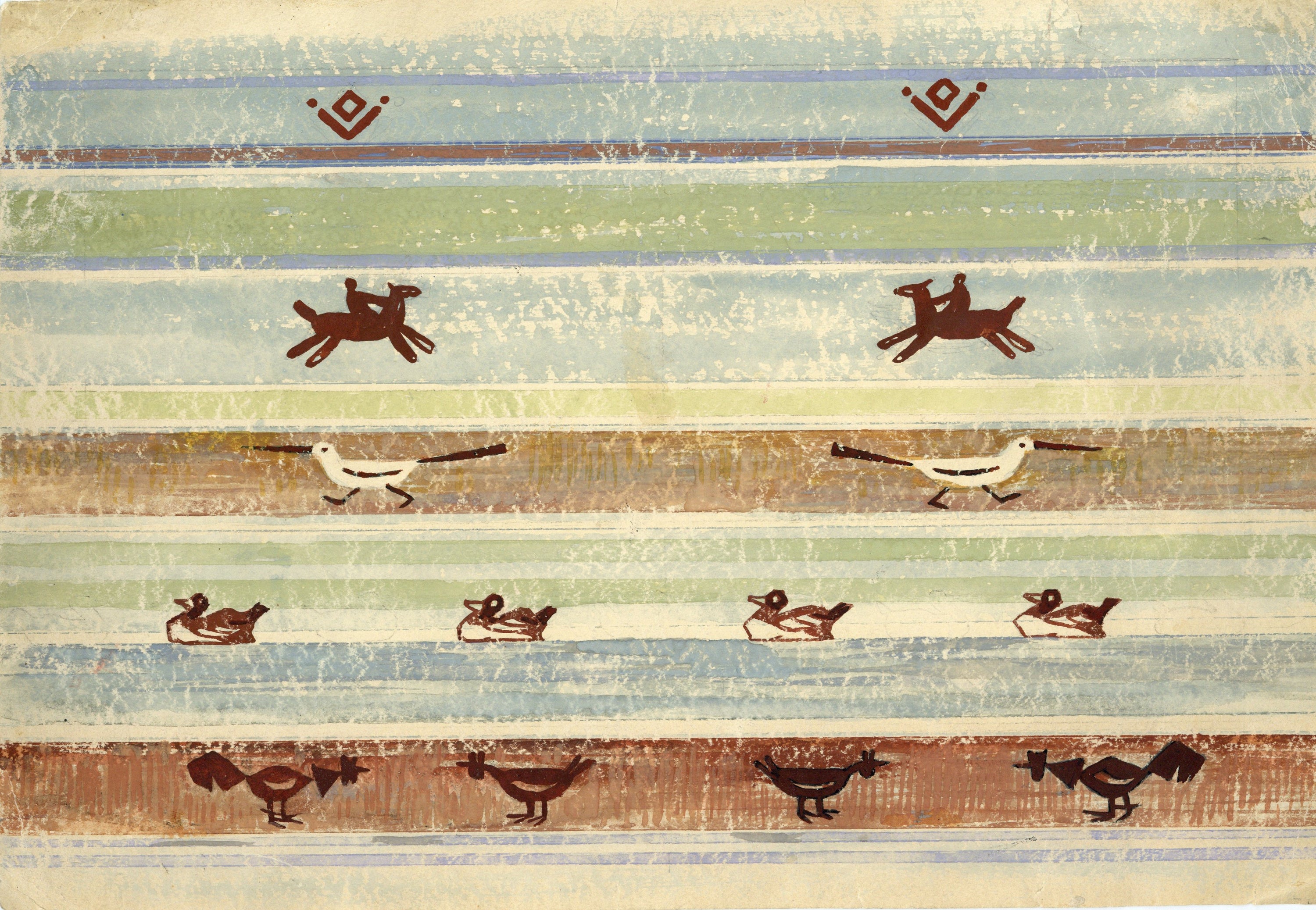 Tenis Grasis. Ilustrācija Viļa Plūdoņa grāmatai "Mazā Anduļa pirmās bērnības atmiņas". (Ornamentāls raksts iekšlapai) 