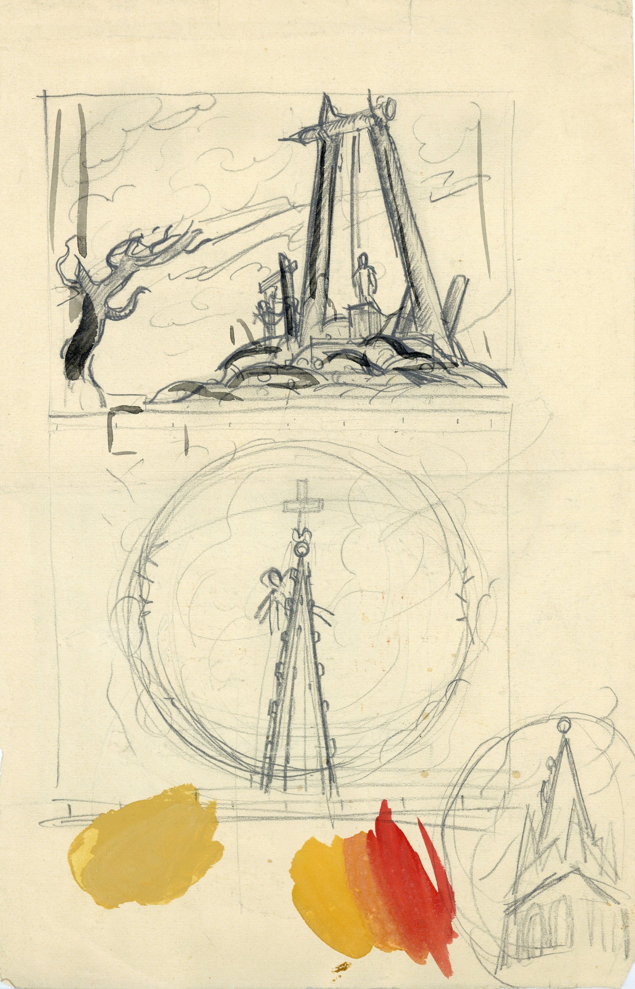 Jānis Bērzs. Set design sketch. Cause and Effect