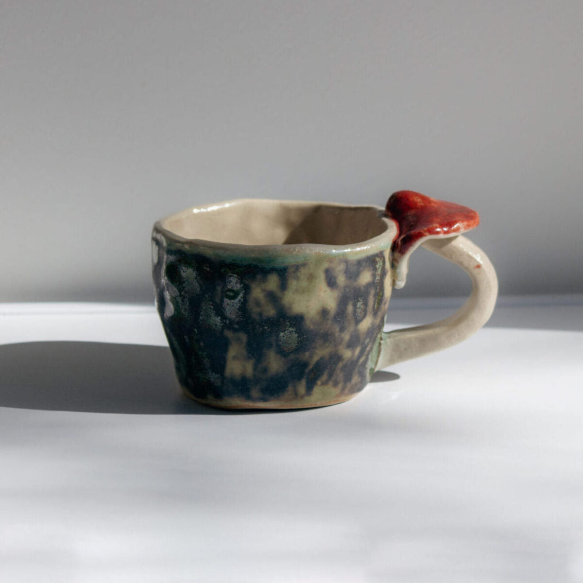 Mushroom mug "Among Moss" with handle